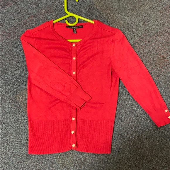 White House Black Market Red Cardigan - Picture 1 of 1